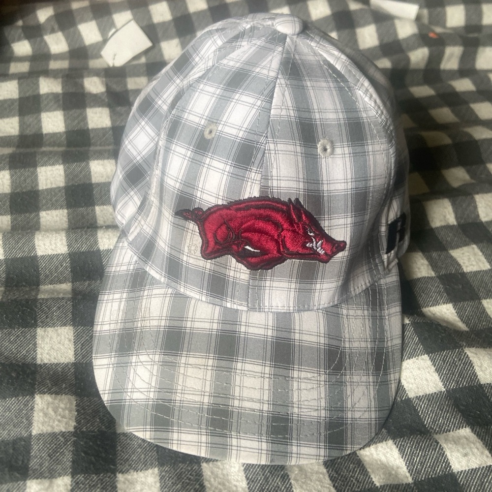 Arkansas razorback plaid cap